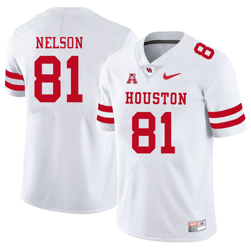 Men #81 CJ Nelson Houston Cougars College Football Jerseys Sale-White